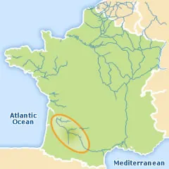 French canal map Gascony region